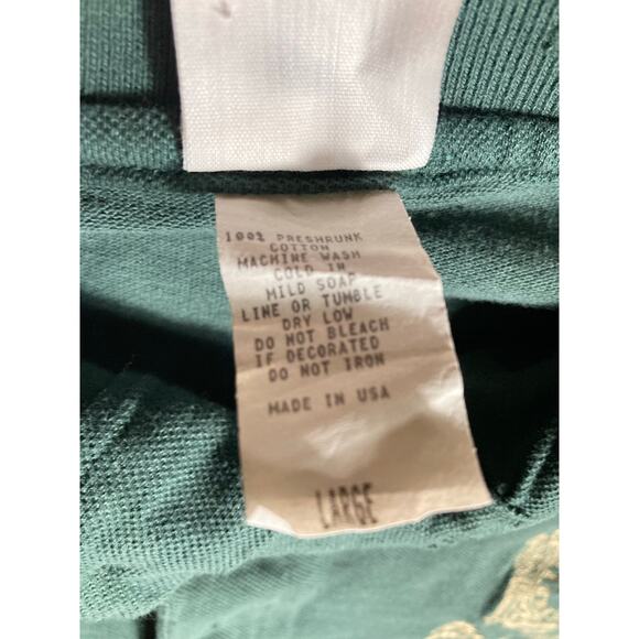 VTG Mashal Fields Logo 1897-1997 Cotton Collared Polo Shirt Green Size L Mens - Picture 4 of 6